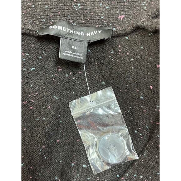 SOMETHING NAVY Cozy V-Neck Cardigan Sweater Brown Ganache Combo Size XS NEW - Picture 7 of 8